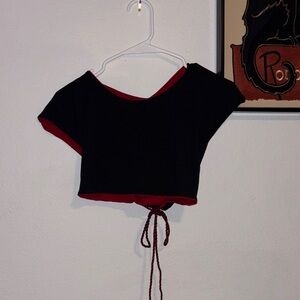 Black and Red Women's Crop Top